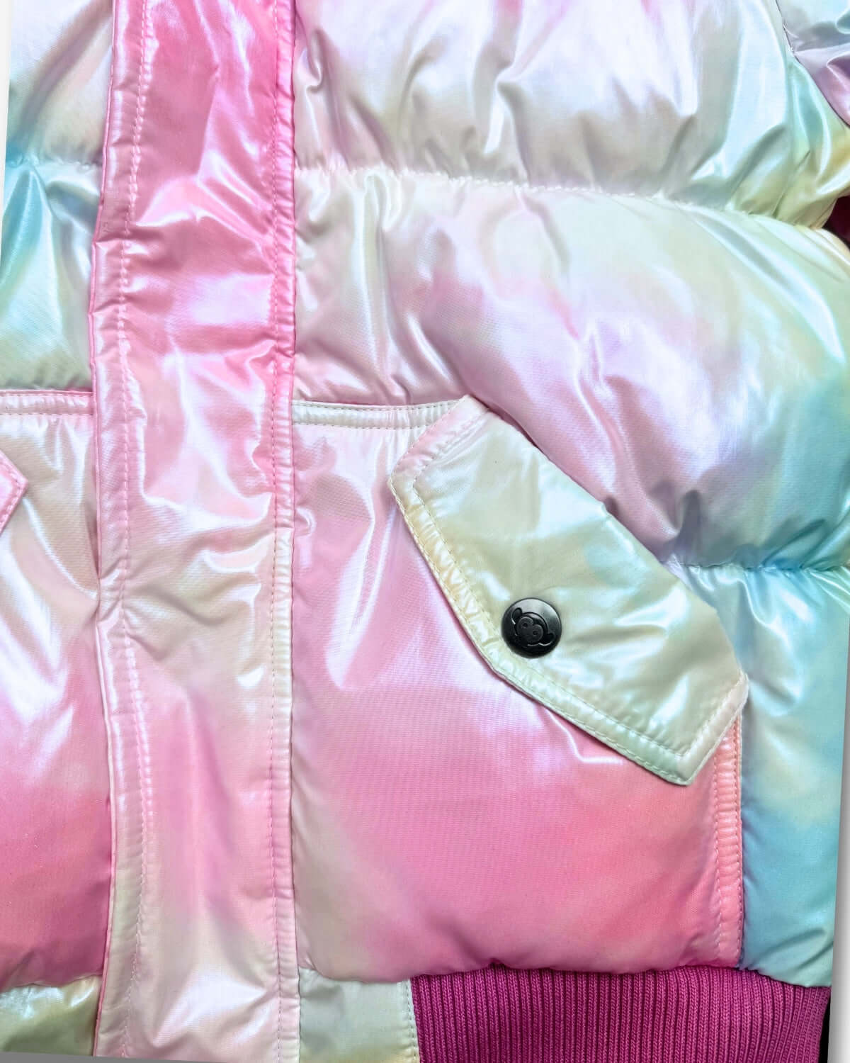 Iridescent Pink Slim Puffy Coat