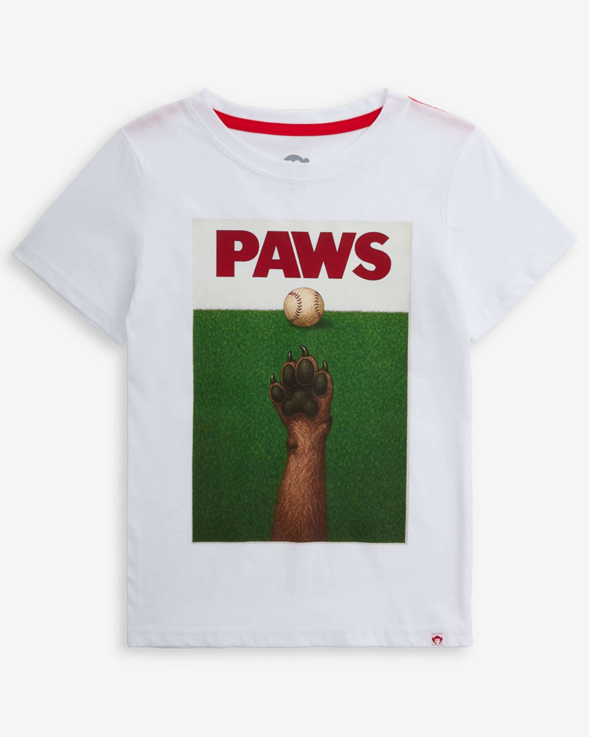Dog Paws White Graphic Short Sleeve Tee