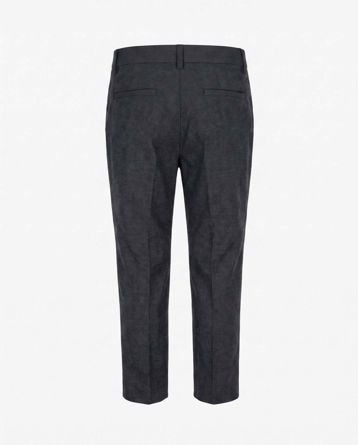 Black Micro Houndstooth Stretchy Mod Suit Pants