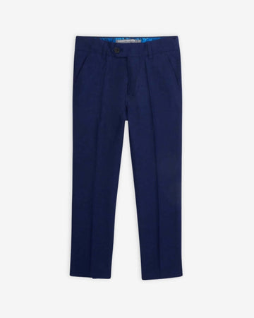 Estate Blue Linen Stretchy Suit Pants
