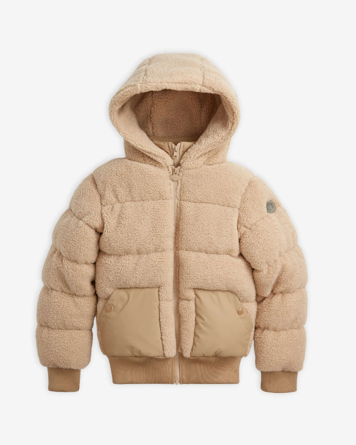 Beige Teddy Puffer Coat