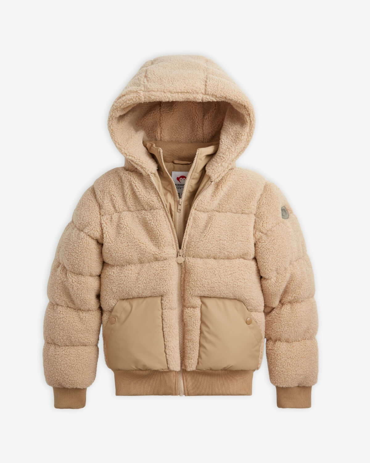 Beige Teddy Puffer Coat