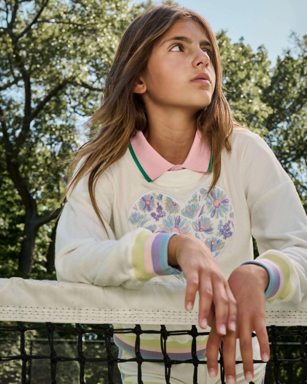 Floral Heart Terry Cara Sweatshirt