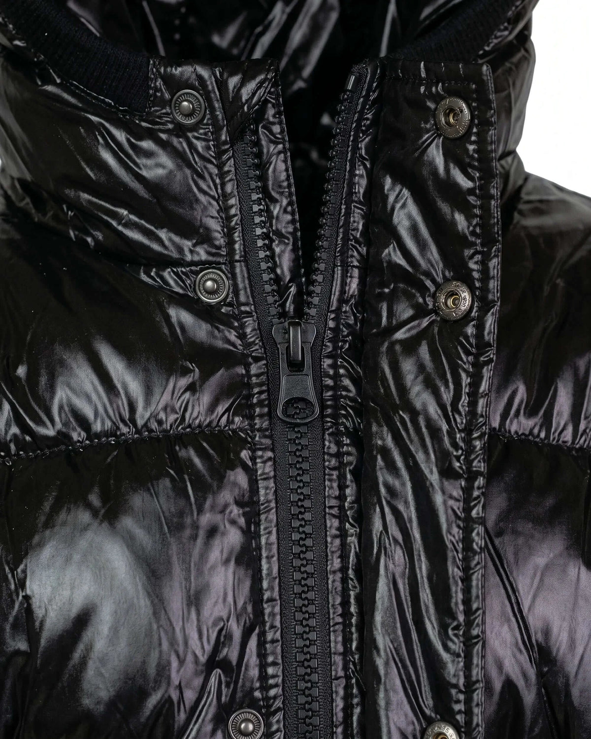 Black Glitter Puffy Coat