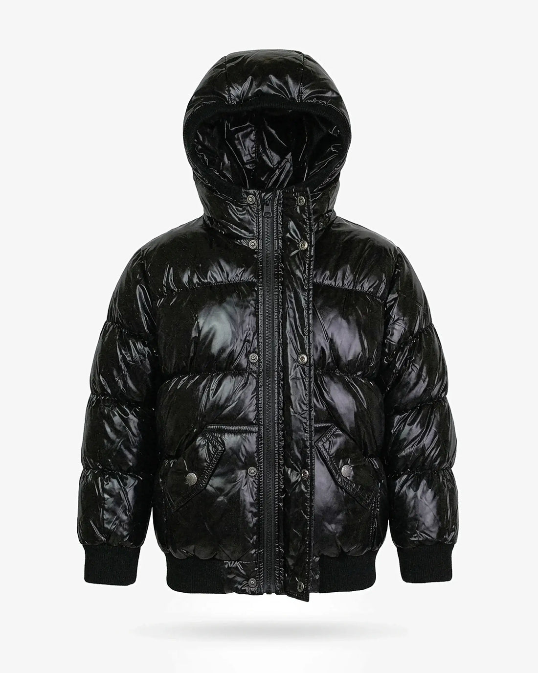 Black Glitter Puffy Coat
