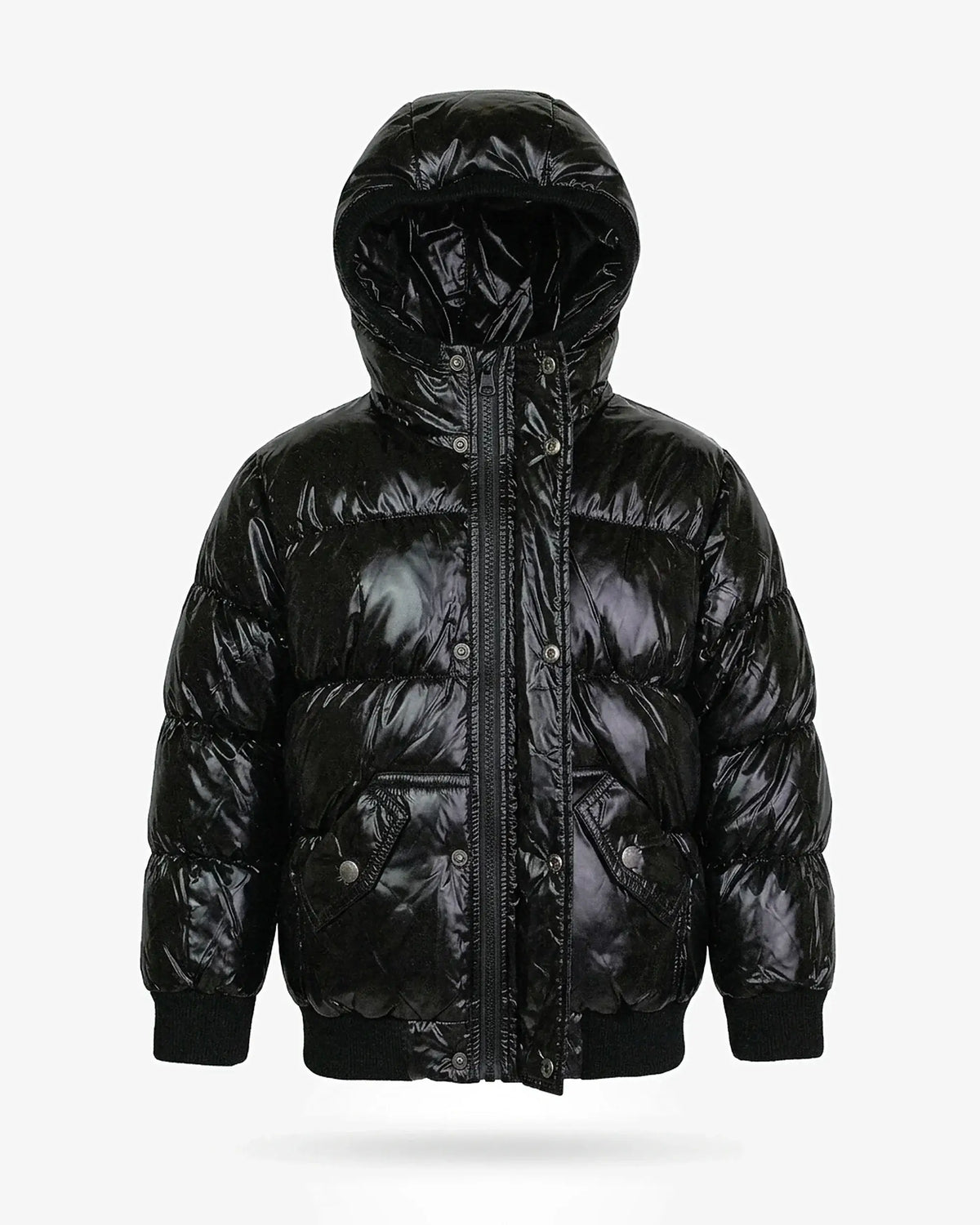 Black Glitter Puffy Coat