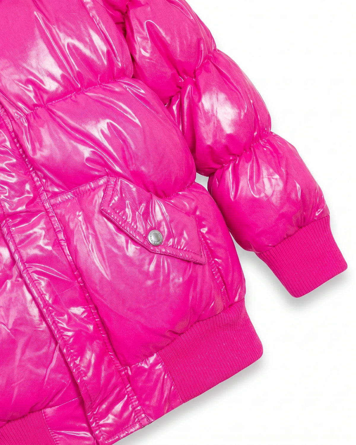Pink Glitter Puffy Coat