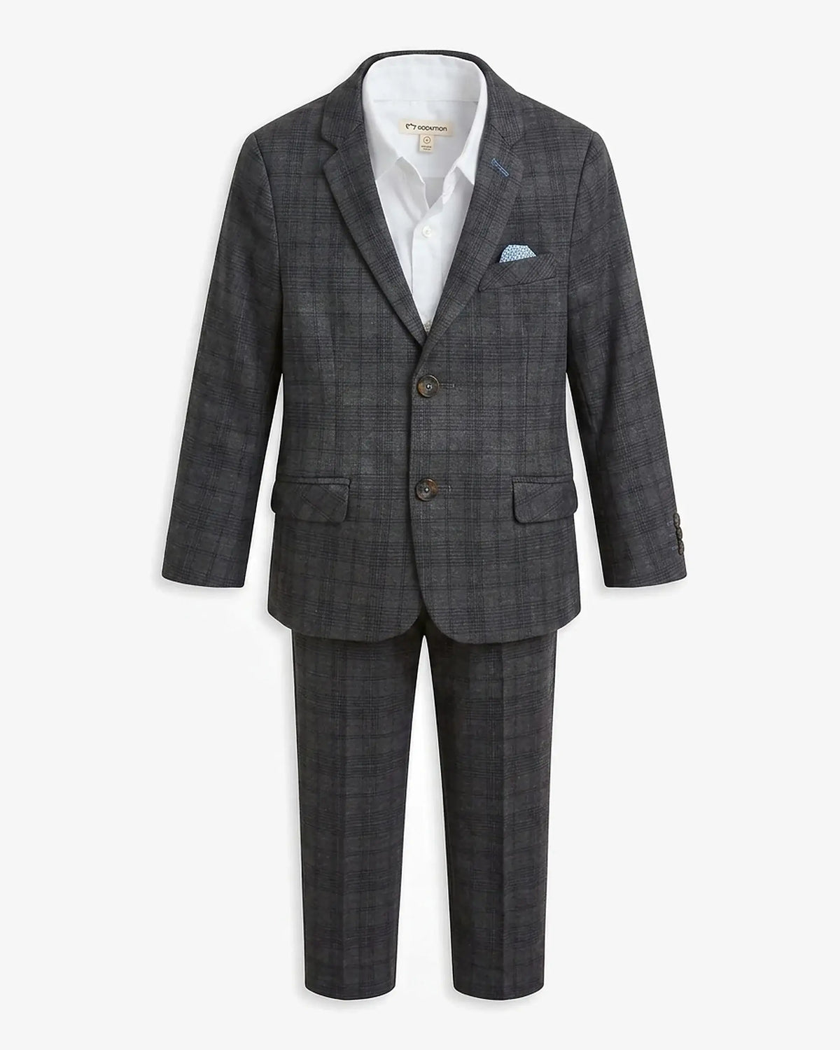 Gentleman's Plaid Stretchy Mod Suit