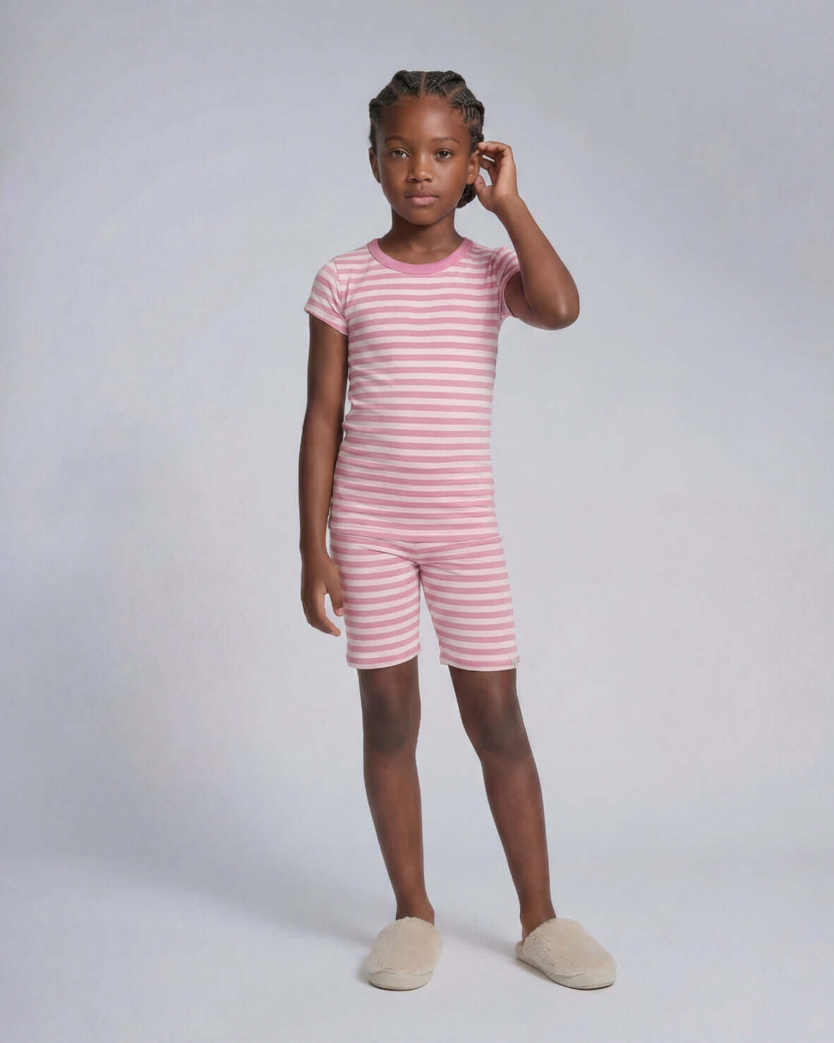 Pink Stripes 2-Piece Short Sleeve Pajama Set