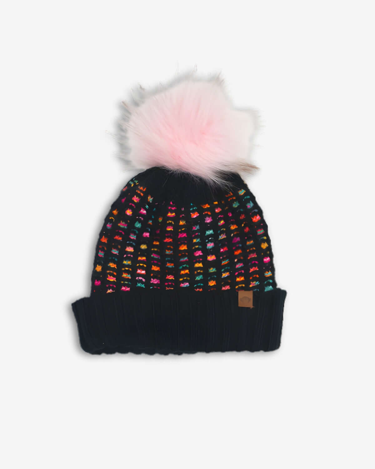 Black & Pink Kathleen Beanie