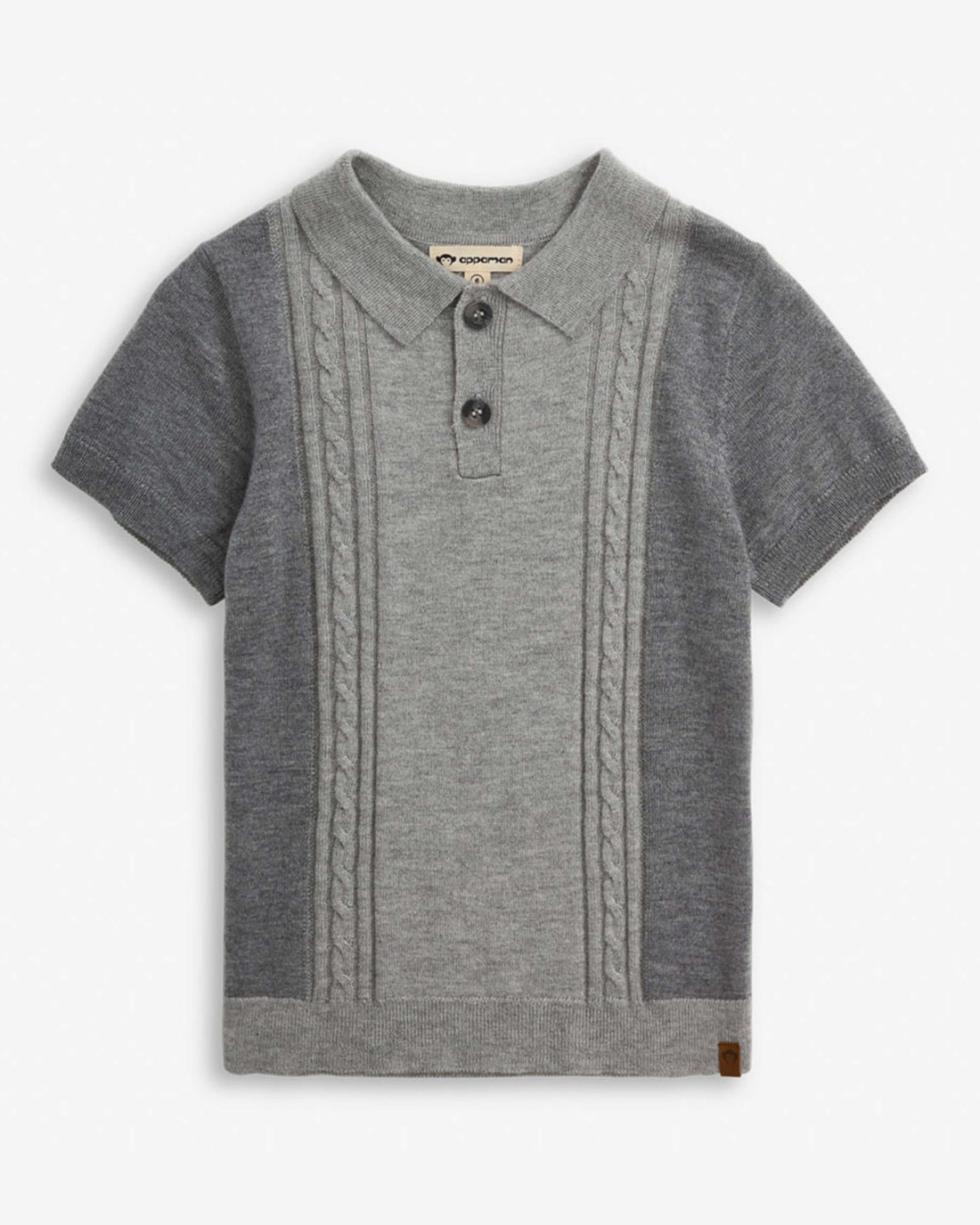 Grey Heather Sweater Knit Polo