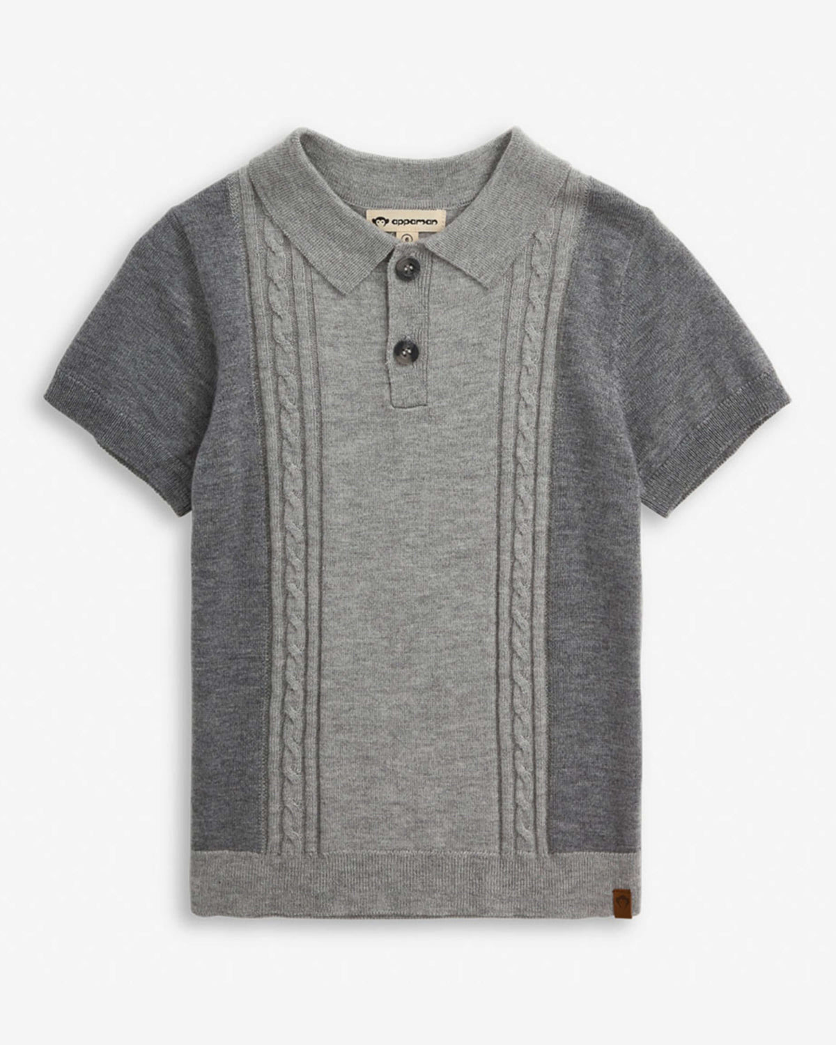 Grey Heather Sweater Knit Polo