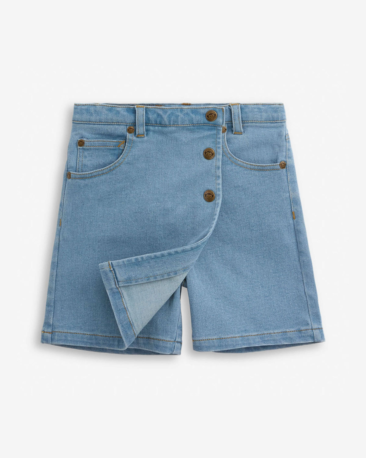 Light Wash Asymmetrical Denim Skort
