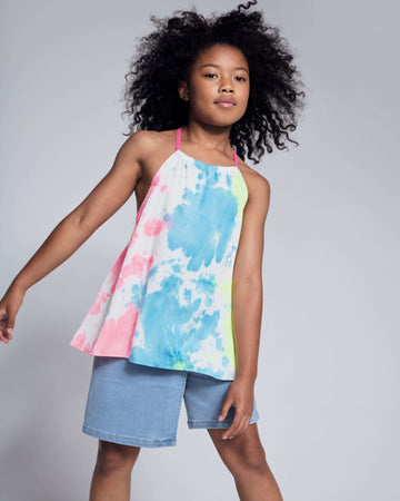 Light Wash Asymmetrical Denim Skort