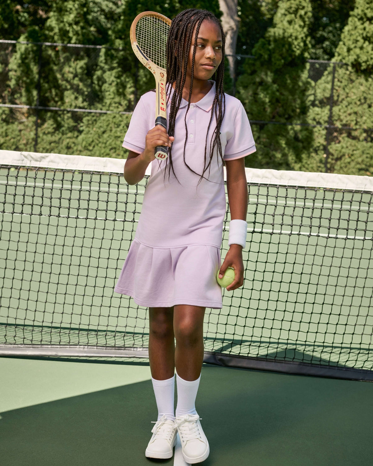 Lilac Polo Pleated Dress