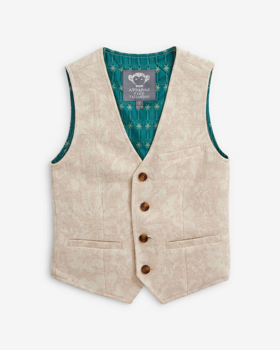 Linen Ivory Garden Tailored Vest
