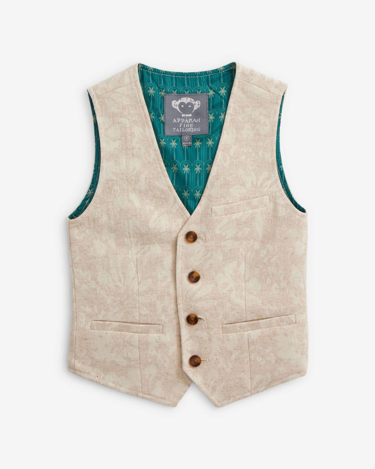 Linen Ivory Garden Tailored Vest