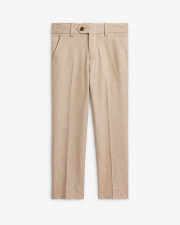 Linen Sand Stretchy Mod Suit Pants