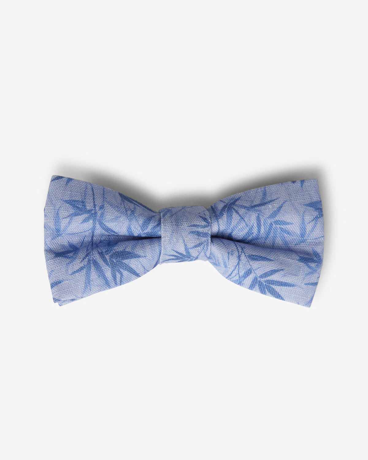 Linen Blue Bamboo Bow Tie