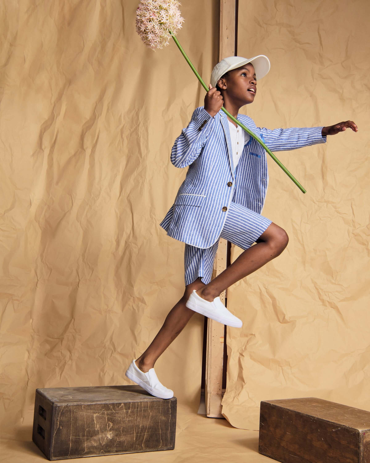 Linen Canopy Stripe Suit Set