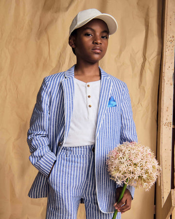 Linen Canopy Stripe Suit Set