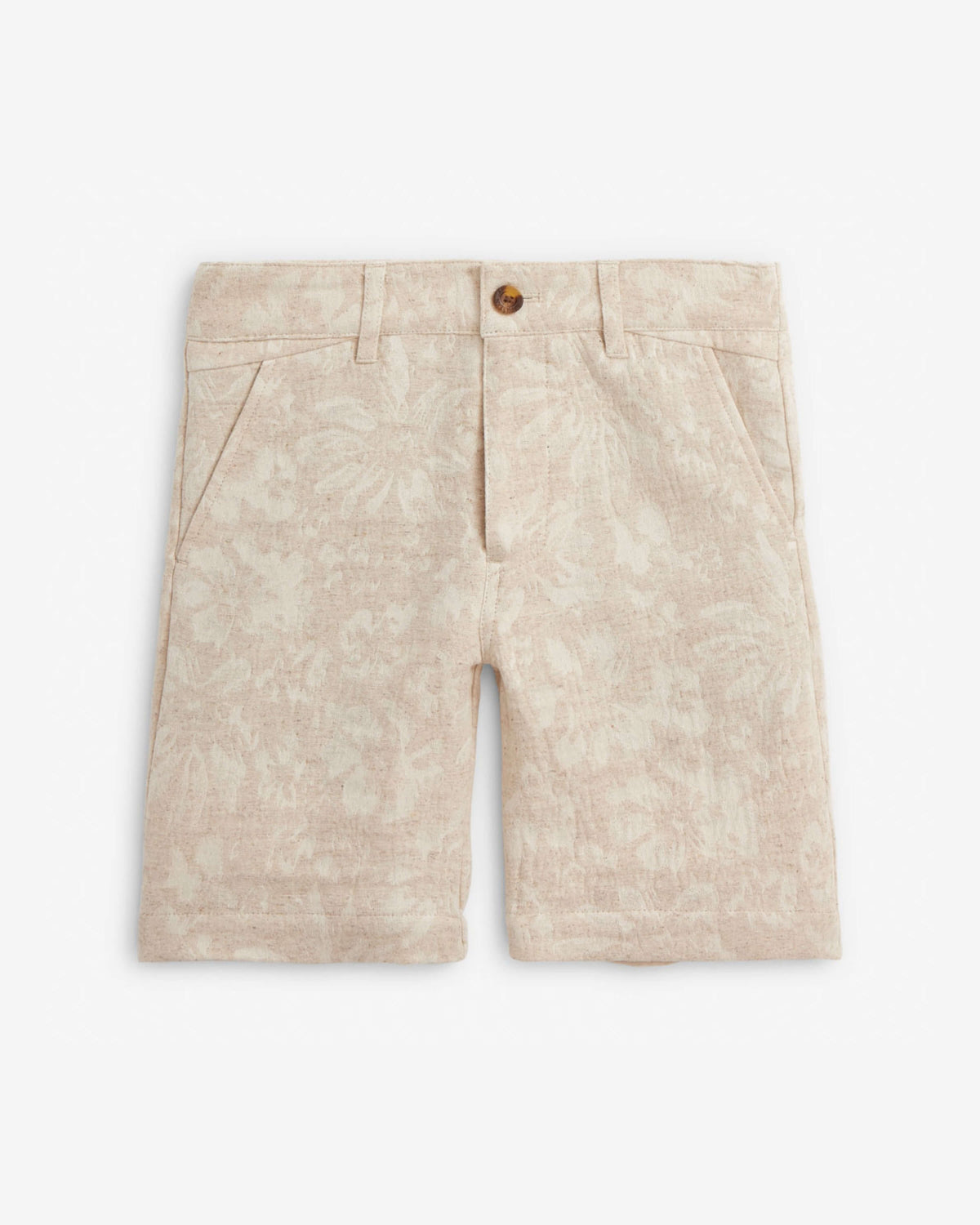 Linen Ivory Garden Trouser Shorts