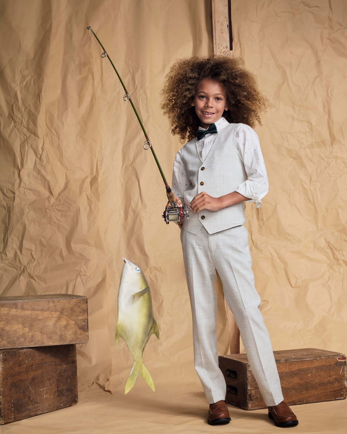 Linen Light Grey Plaid Stretchy Mod Suit Pants