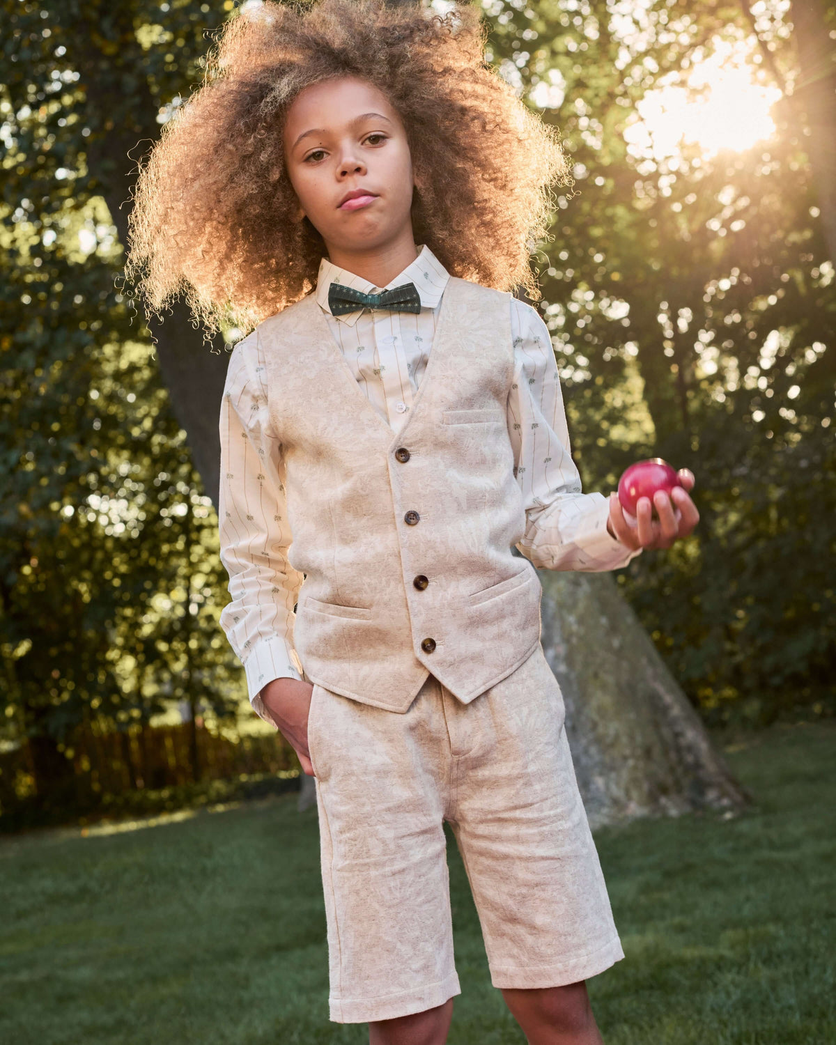 Linen Ivory Garden Trouser Shorts