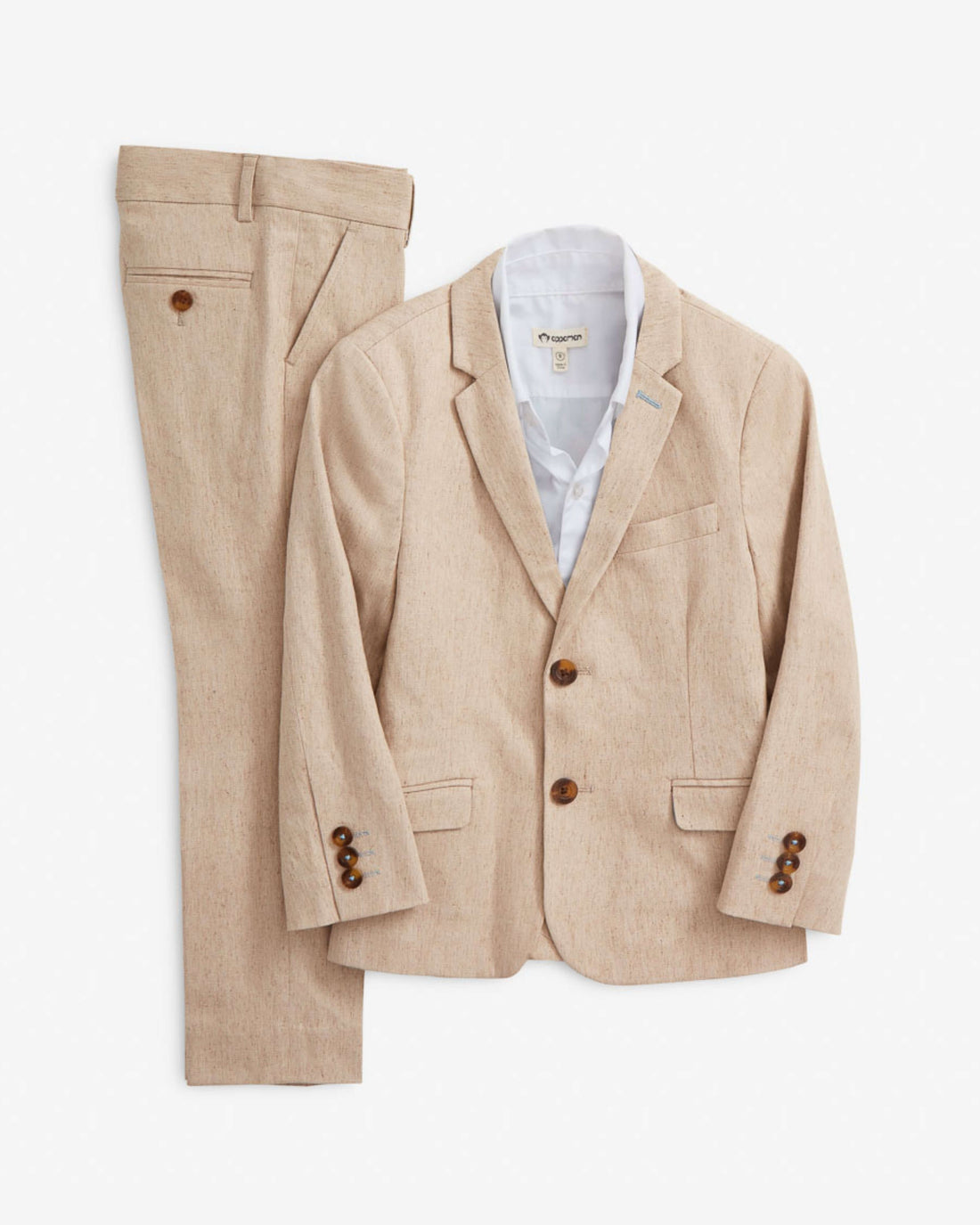 Linen Sand Stretchy Mod Suit