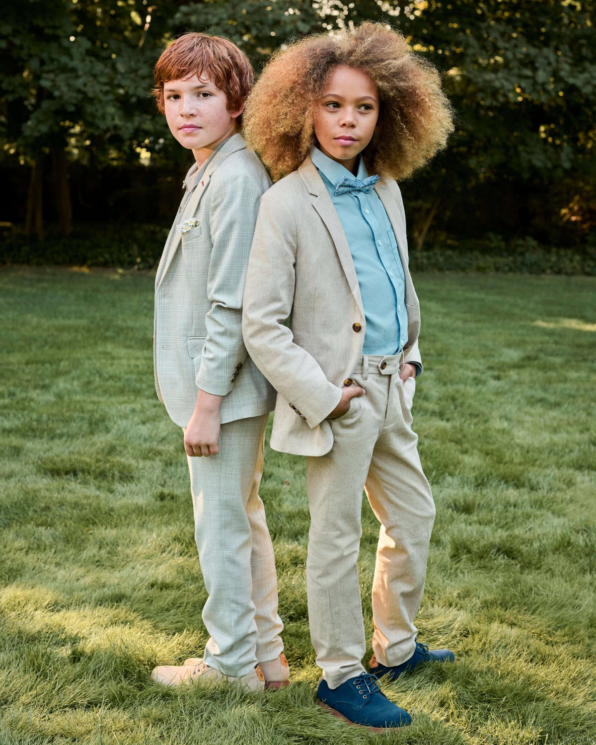 Linen Sand Stretchy Mod Suit Pants