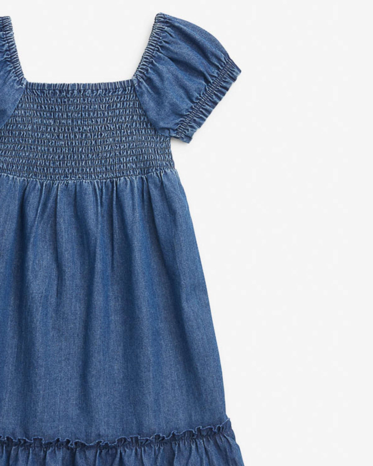 Blue Chambray Roma Smocked Dress