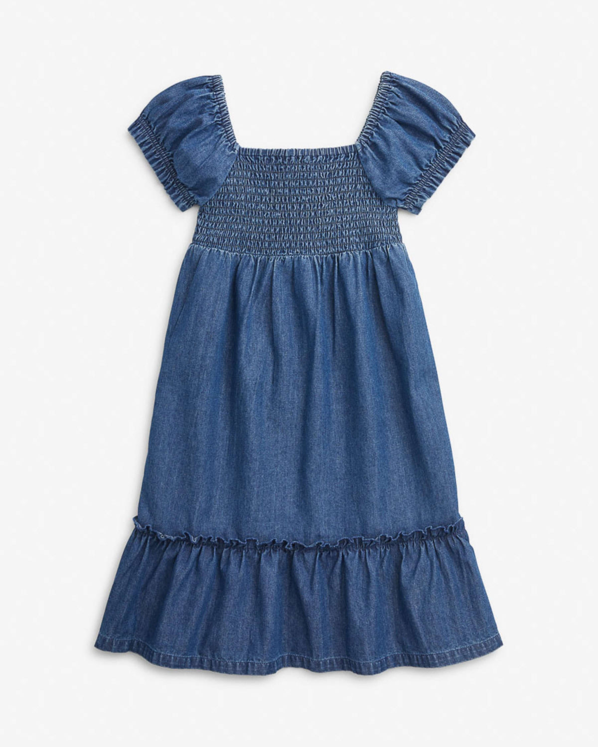 Blue Chambray Roma Smocked Dress