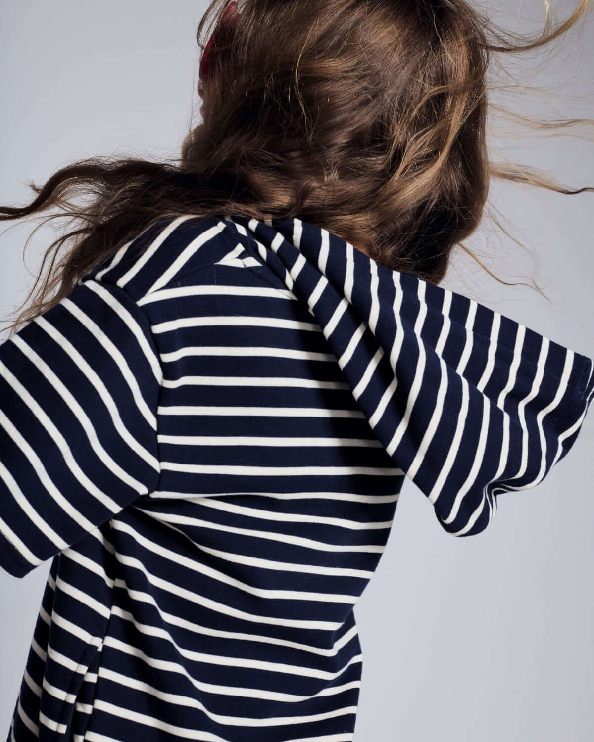 Navy Stripes Hoodie Dress