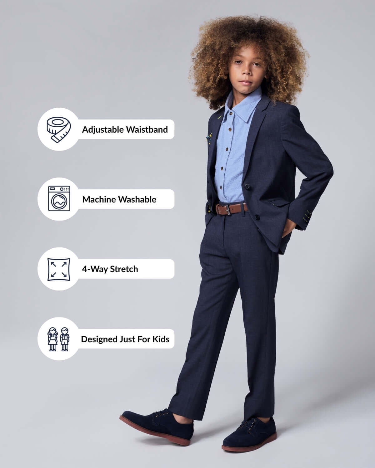 Peacoat Stretchy Mod Suit