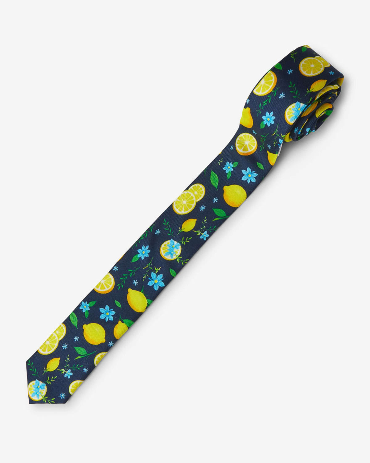 Silk Blue Lemon Zest Tie