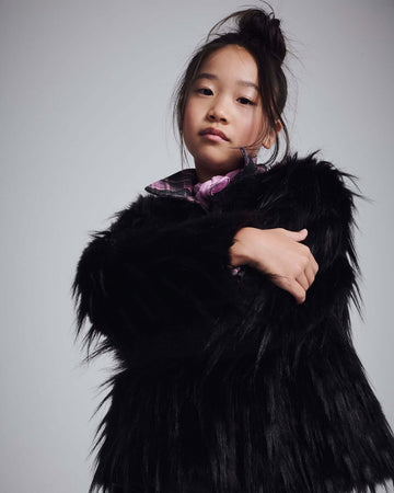Black Faux Fur Coat