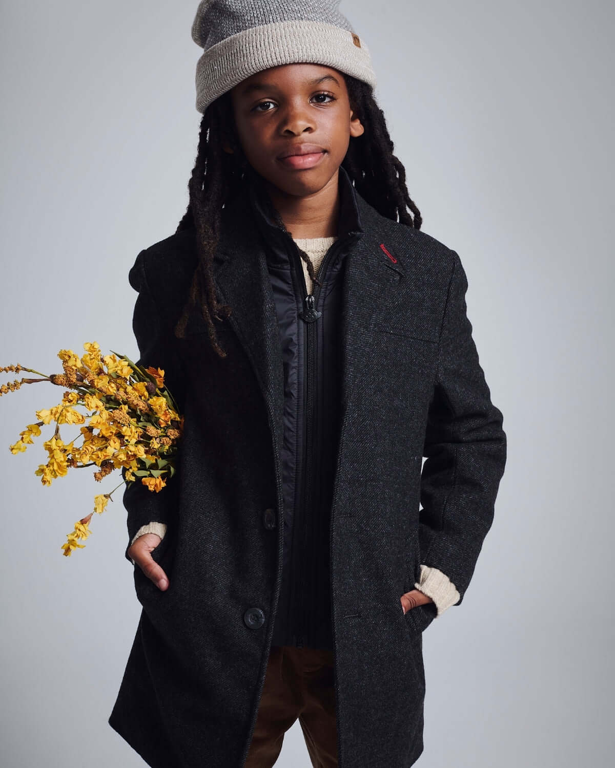 Black Tweed New City Overcoat