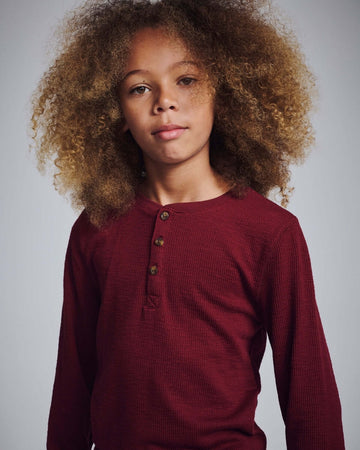 Dark Cherry Craftsman Thermal Henley