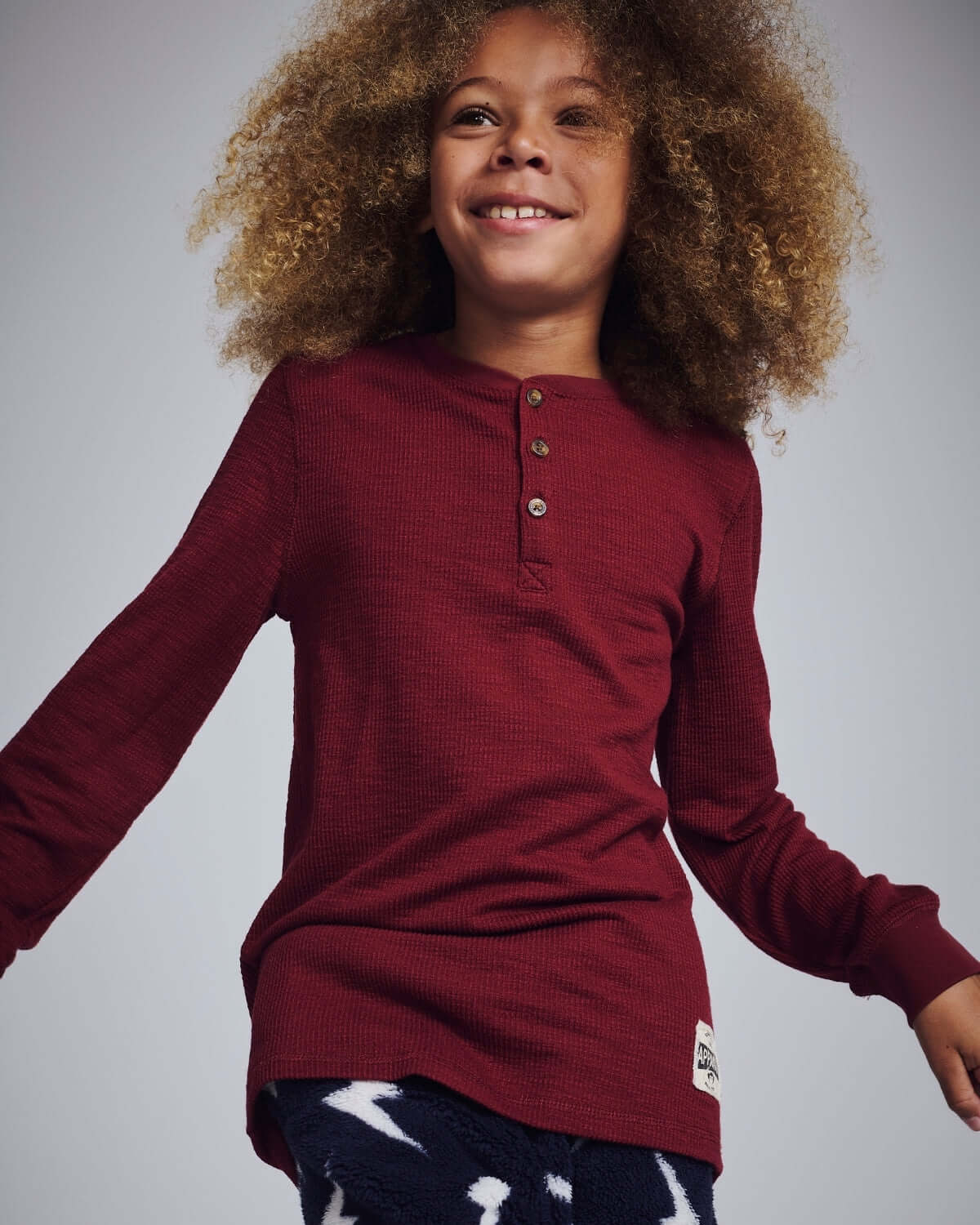 Dark Cherry Craftsman Thermal Henley