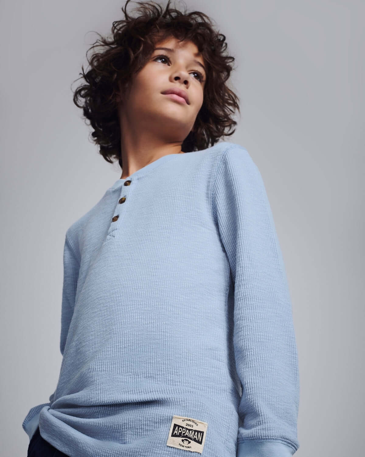Dusty Blue Craftsman Thermal Henley