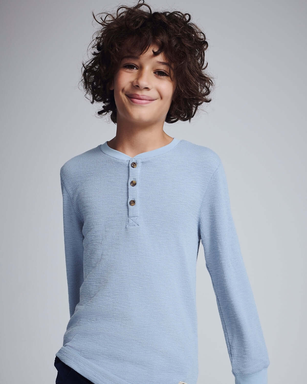 Dusty Blue Craftsman Thermal Henley