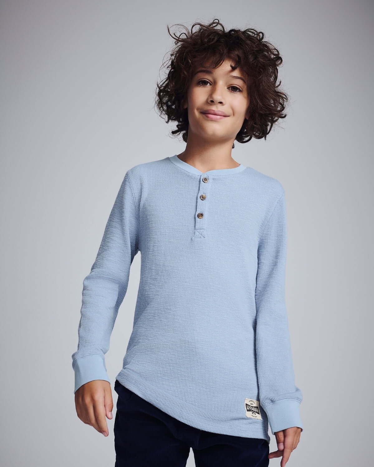 Dusty Blue Craftsman Thermal Henley