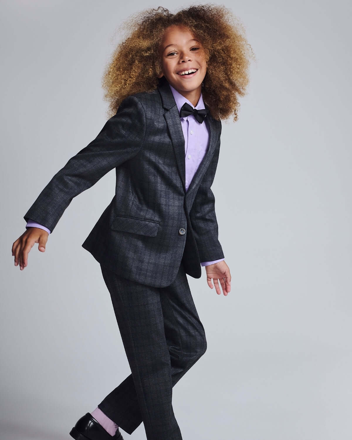 Gentleman's Plaid Stretchy Mod Suit