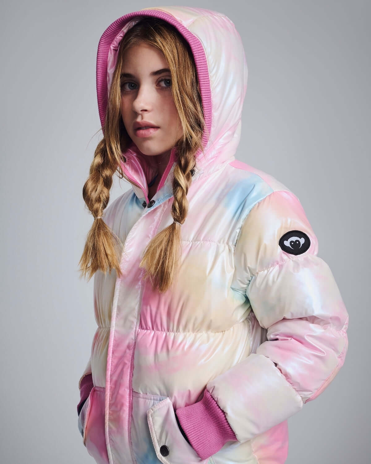 Iridescent Pink Slim Puffy Coat