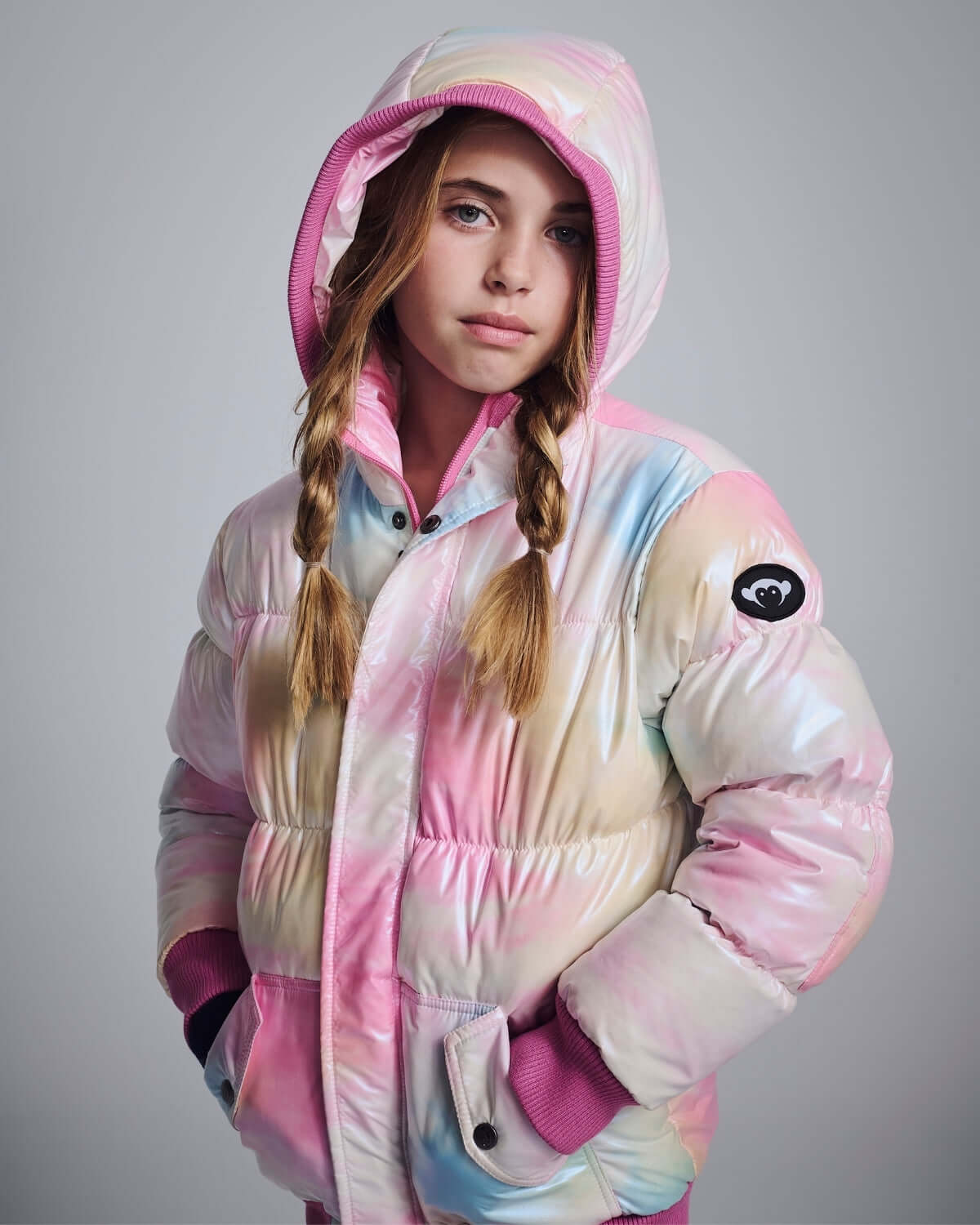 Iridescent Pink Slim Puffy Coat