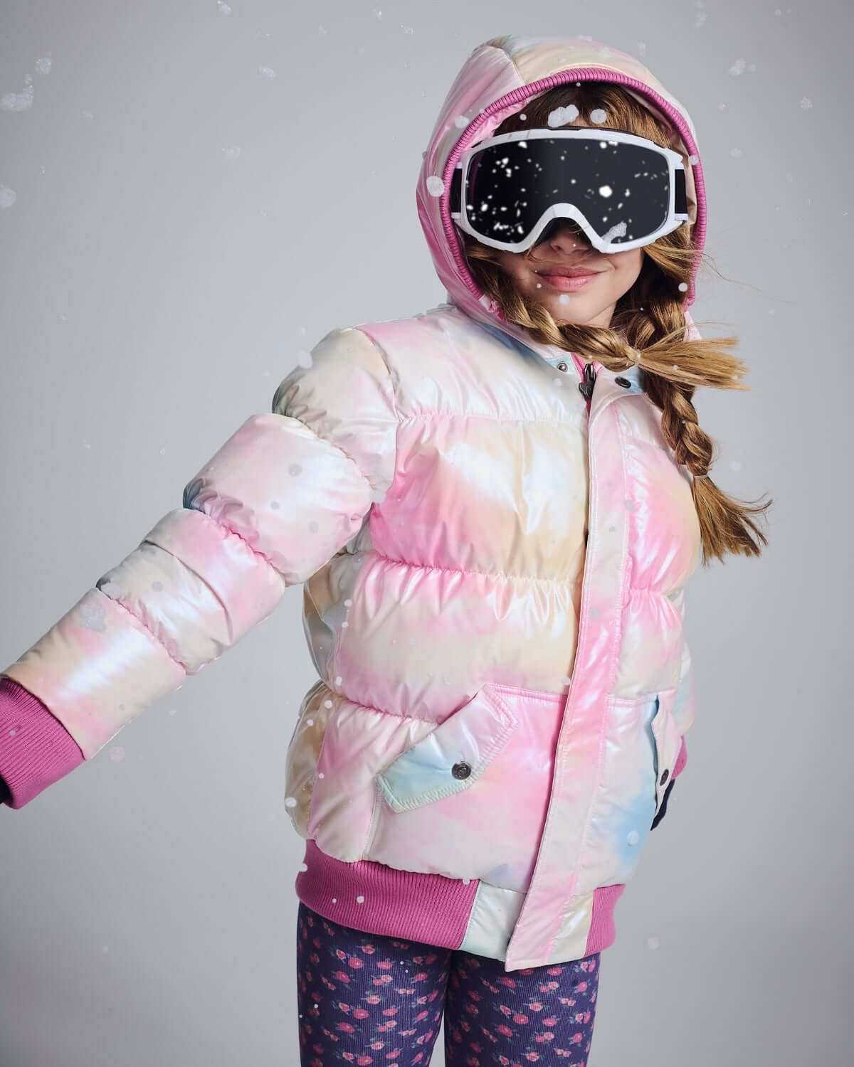 Iridescent Pink Slim Puffy Coat