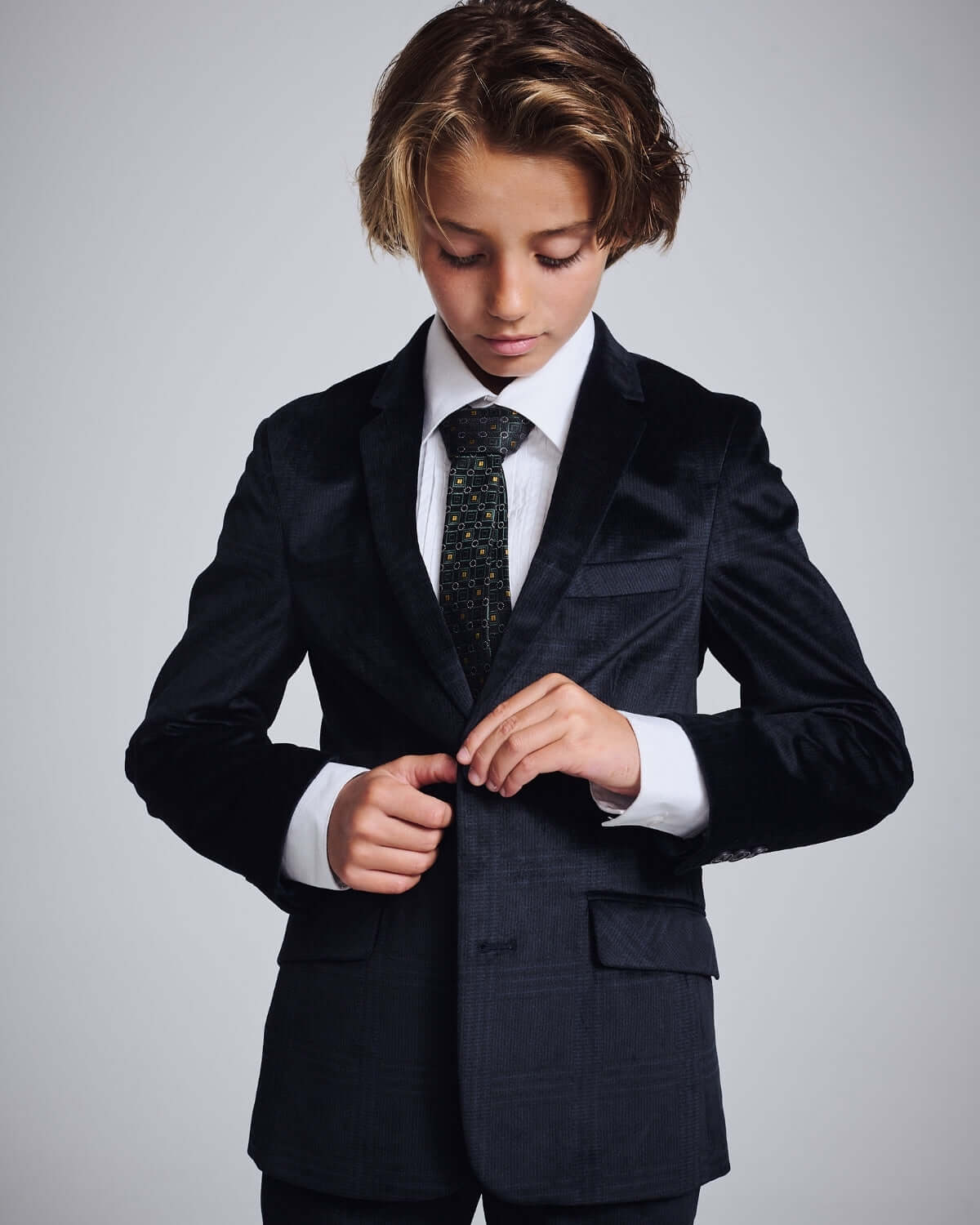 Midnight Velvet Plaid Suit Blazer