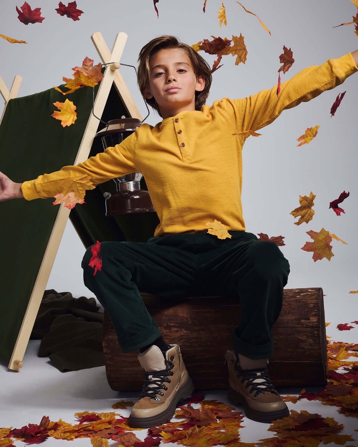 Mustard Craftsman Thermal Henley