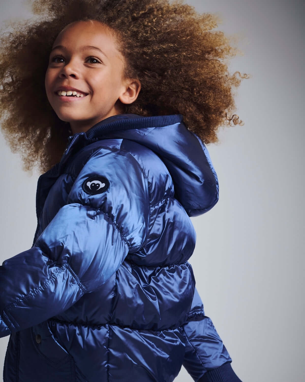 Navy Blue Slim Puffy Coat
