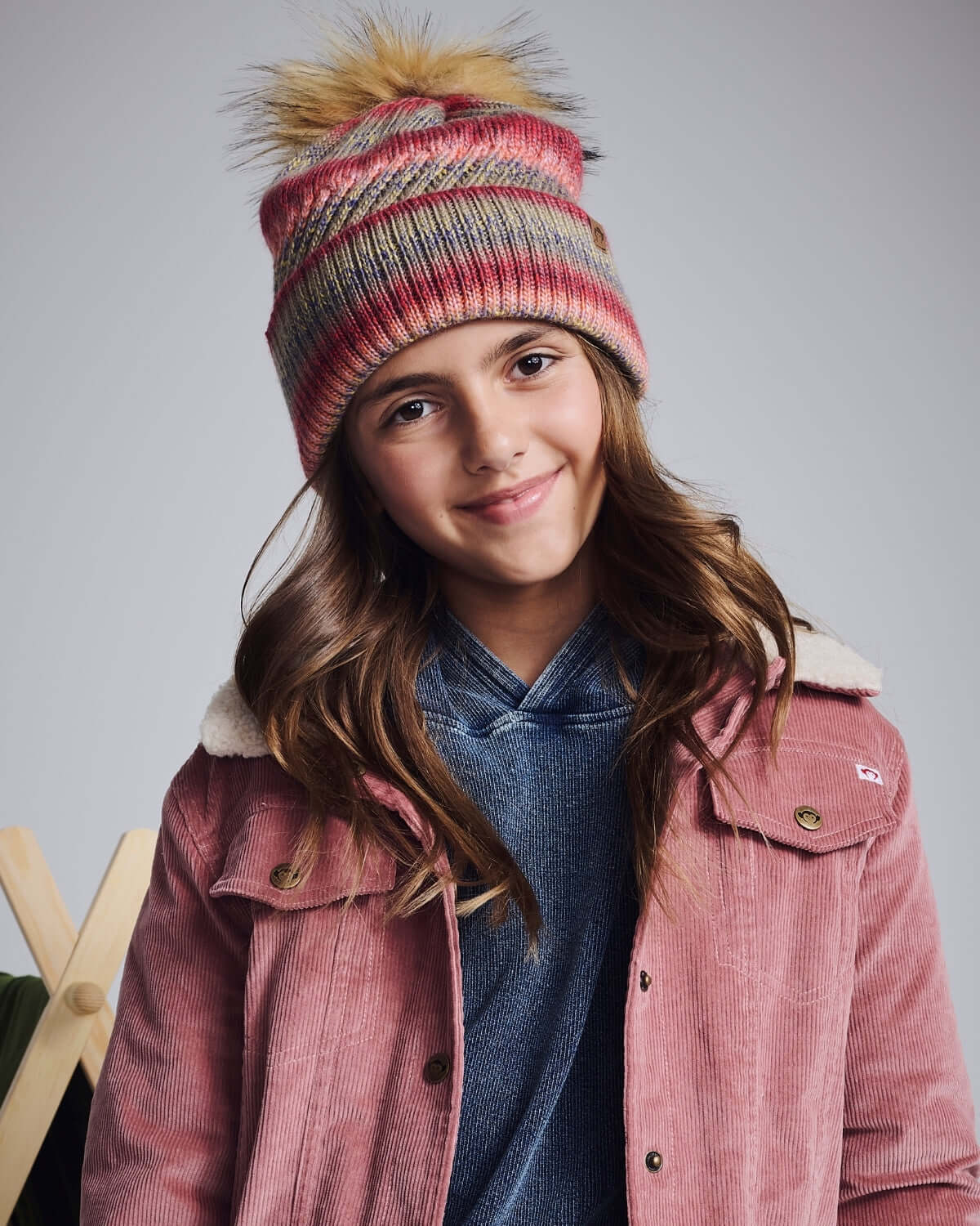 Rose Iris Pom Beanie